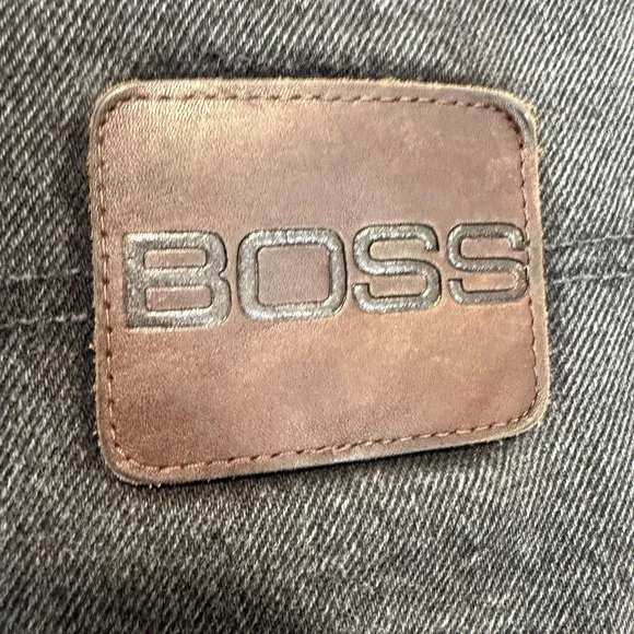 VTG Hugo Boss Baggy Jeans Mens 32 32x28 Frayed Raw Hem 90s Relaxed Black Pants